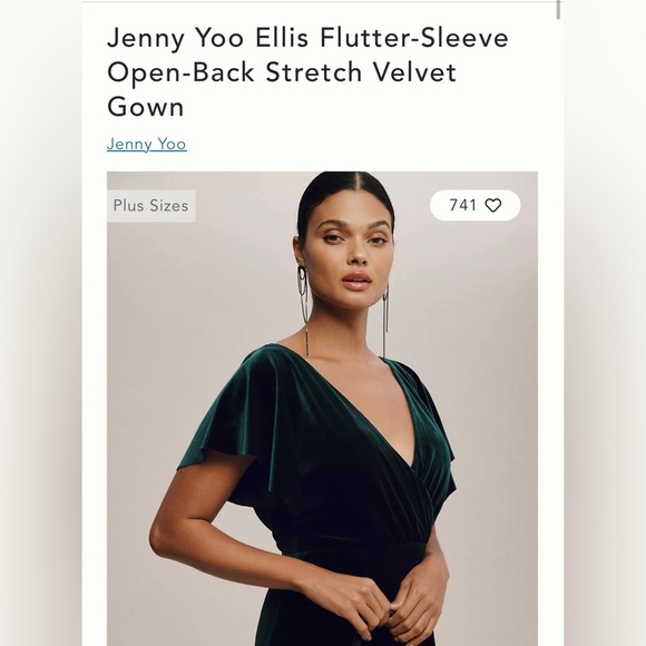 Jenny Yoo Ellis Velvet Open Back Dress - Picture 1 of 3